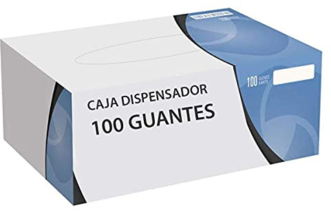 Clim Profesional® - Guantes desechables de Vinilo color Blanco/Natural. Paquete dispensador 100 uds. - Talla mediana