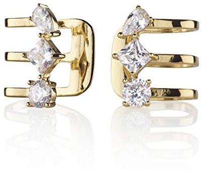 Namana Orecchini ad a Clip Avvolgenti per Orecchio. Placcati in Oro 18 Carati o Color Argento per Orecchini Senza Fori con Gemme di Zirconi Cubici. Polsino Dell'Orecchio (Oro, Placcato oro)