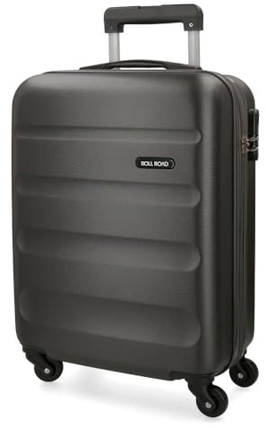 ROLL ROAD Flex hård resväska tillverkad av ABS, ett material, sidokombinationslås med 4 dubbla hjul för handbagage, praktisk interiör med fack, Antracit, 55 centimeters, Kabinväska