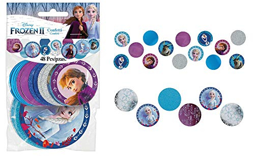Disney Frozen 2 Multicolored Mega Confetti Circles - 2 & 3 (48 Count) - Perfect for Magical Celebrations