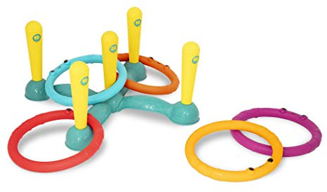 B. toys – Ring Toss Game – Indoor & Outdoor – Sling – a – Ring Toss – 12 Pieces – 5 Pegs & 5 Colorful Rings – for Toddlers, Kids – 3+ Years