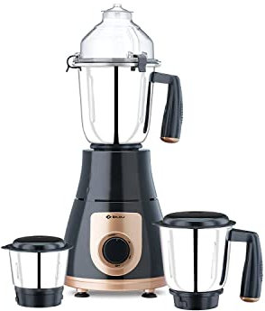 Bajaj GX-3701 750W Indian Mixer Grinder Juicer Mixie with Nutri-Pro Feature, 3 Jars, Black|Free International Adaptor| 1 Month Warranty|2 Year Motor Warranty