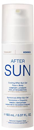 KORRES YOGHURT kühlendes After Sun Gel, feuchtigkeitsspendende & beruhigende Pflege für trockene, beanspruchte Haut, ideal nach dem Sonnenbad, 150 ml