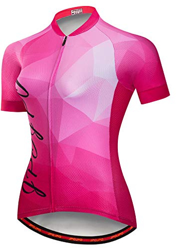 Damen-Fahrradtrikot, kurzärmelig, mit 3 Taschen, reflektierende Oberteile, Größe S-3XL, Jp2006, XL