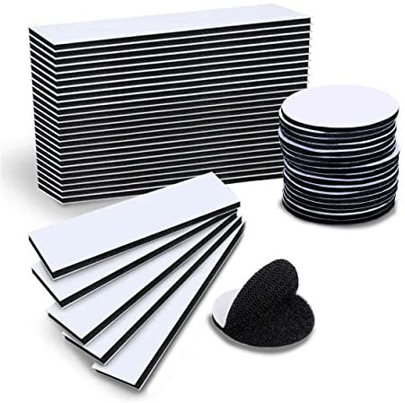 Velcr Adhesivo Doble Cara, 30 Pares 2 Tamaño Belcro Adhesivo Doble Cara, Cinta Doble Cara Velcr Adhesivo Fuerte Hook y Loop Doble Cara Reutilizable Para el Hogar Oficina Automóvil Escuela