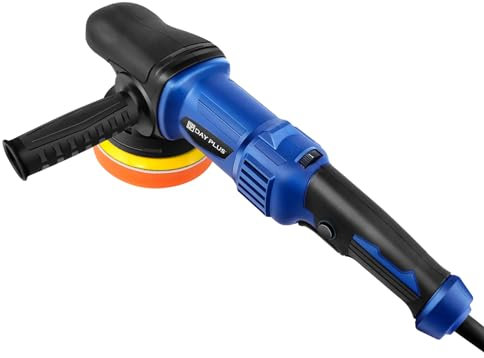 3950W Rotary 5 Dual Action Car Polisher Kit Orbital Polishing Machine Wax Pads, 6 Speed, with 13pcs 5-Inch Polishing Pads and 12 Sandpapers