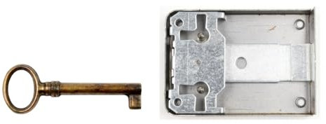 Holzando Möbelschloss 02.0022 mit Schlüssel 3013.01 - Dornmaß 60mm- Halmlänge 42mm