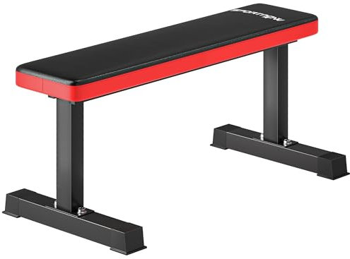 SPORTNOW Banco de Pesas Banco de Musculación Carga 300 kg Banco de Abdominales para Entrenamiento de Cuerpo Completo en Casa Gimnasio Negro