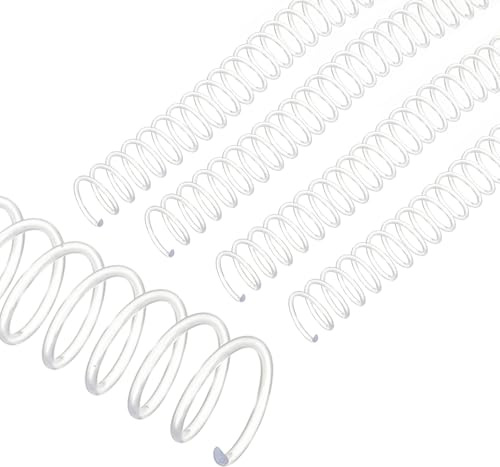 PATIKIL Spirali per Bobine da 16mm (5/8), 20Pz Spirali Legatura Capacità 140 Fogli 3:1 Passo Spirali Legatura per Rilegare Fogli Carta, Trasparenti