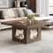 HSH Square Coffee Table, Rustic Wood Coffee Table for Living Room, Farmhouse Center Table with Cat House Cushion, Industrial Storage Cocktail Table for Home Office Bedroom, Rustic Oak, 90 cm