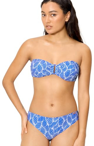 YSABEL MORA. Conjunto de Bikini Bandeau Estampado. Top con Aro y Relleno Extraíble. Tirantes Desmontables y Braga Mini Cómoda y Favorecedora .Colección Shell.