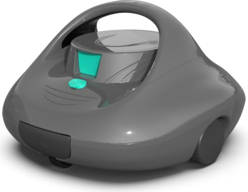 BRINBO Robot Limpiafondos Piscina, Limpieza Potente de 130 Minutos, Carga Rápida en 2,5 Horas, Motor de Doble Tracción, Ideal para Piscinas de Fondo Plano de hasta 80 m²(Gris)