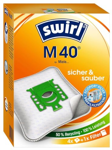4 Swirl M40 Staubsaugerbeutel kompatibel mit Miele Electronic 2210 von Staubbeutel-Profi®