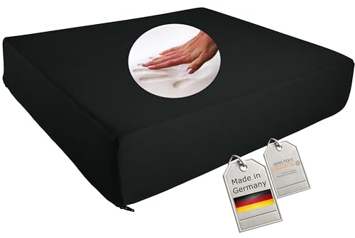 supply24 Visco Cuscini Seduta/Viscosa Anti Decubito di Seduta 52 x 45 x 10 cm Nero per Carrozzella/Sedia/Auto/Camion/Sedia da Ufficio/Direzionale Viscoelastico Supporto la Schiena + Glutei