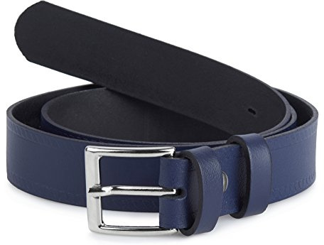Ladeheid Cintura per Bambini in 100% Vera Pelle K1D5 (Blu Marino-2, 55 cm, Lunghezza totale 74 cm)
