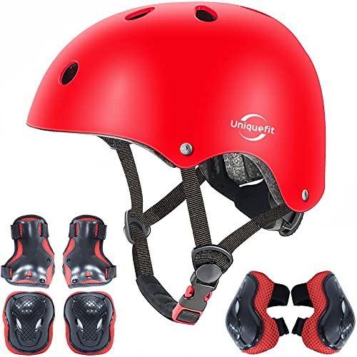 Kids Boys and Girls Protective Gear Set, Outdoor Sports Safety Equipment 7Pcs Child Helmet Knee &Elbow Pads Wrist Guards for Roller Scooter Skateboard Bicycle