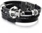 COOLSTEELANDBEYOND Herren Damen Anker Segeln Seil Schwarz Leder-Armband Wickeln Schweißband DREI Reihen Geflochtenes Leder Armband