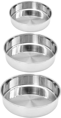 hausleben 3er Set Edelstahl Backformen – Runde Back- & Auflaufformen | Hochwertige Ofenformen für Kuchen, Aufläufe & Gratins | Robust, Rostfrei & Spülmaschinenfest