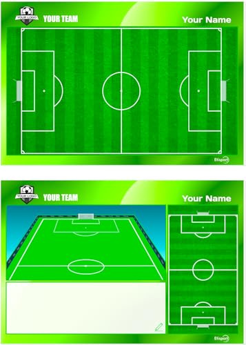 Lavagna Tattica per Calcio. Personalizzata con Nome, Logo o Club. Doppia Faccia, Pennarelli Cancellabili a Secco. 35 x 24 cm