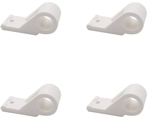 Lot de 4 Colliers Déportés d'Espagnolette - Composite Noir ou Blanc - Diam. Ø14 - Entraxe 20 mm - Lacet pour Barre de Volet Battant - Accessoire fermeture - à Visser - Fabrication Française (Blanc)