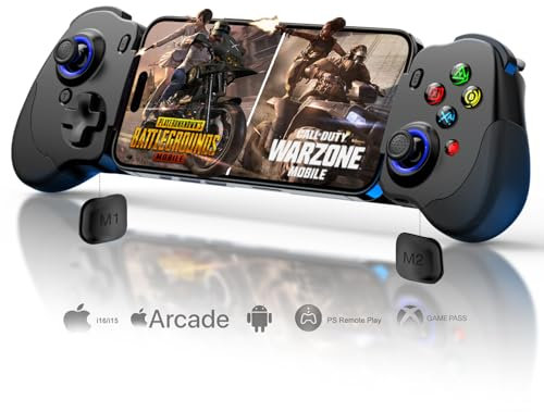 Joso Contrôleur de Jeu Mobile pour Android,iPhone 15/16 série (USB-C) - Jeu à Distance PS5/PS4/Xbox/PC, COD, émulateurs, Genshin Impact & Plus, Android pour PUBG,2 Boutons Mappable