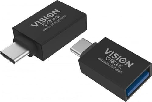 Vision TC-USBC3A/BL cable gender changer USB C USB 3.0 A Nero