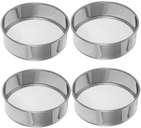 TOPBATHY 4 Piezas Colador De Harina Colador Colador Tamizar Batidora De Pie Cargadores De Crema Colador De Arroz Colador De Latas Escurridor De Comida Harina De Pan Acero Inoxidable Silver
