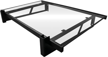 Wasabi - Marquesina Puerta Exterior 120x100 cm Axis – Policarbonato Sólido 2,7mm – Soportes de Hierro Negro – Fácil Montaje – Tejadillo Protección Lluvia Ventana – Cubierta Resistente Jardín Terraza