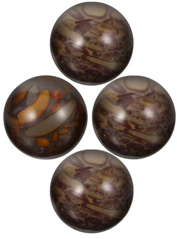 IMIKEYA Palloni da massaggio cinesi in pietra naturale 25 mm 4 pezzi per esercizi e rilassamento delle mani strumento portatile per alleviare lo stress e migliorare la forza di presa