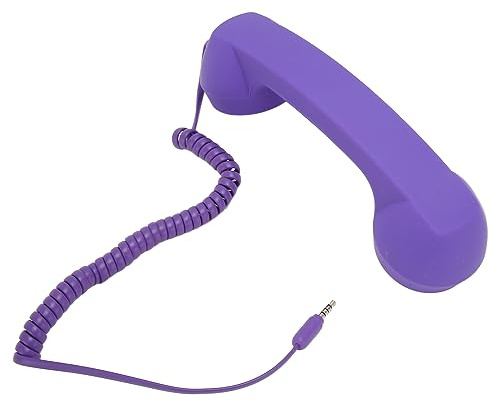 ZJchao Micrófono Retro, Adaptador de Teléfono Celular a Línea Fija, Enchufe de 3,5 Mm, Receptor de Teléfono con Cable a Prueba de Radiación Retro, Auriculares para Teléfonos Celulares con Celular