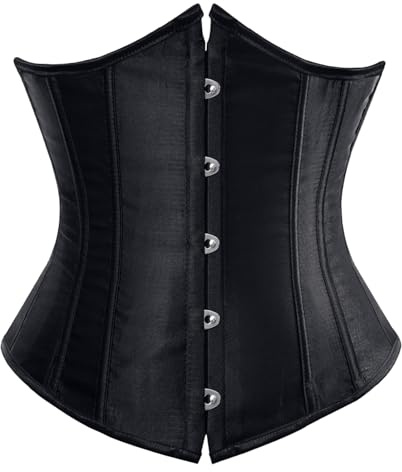 Zhitunemi Black Underbust Corset Top for Women,Pirate Costume Bodice XXL