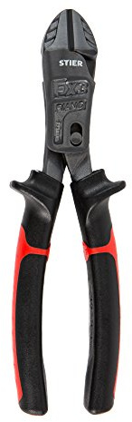 STIER Hebel-Kraftseitenschneider FX2 200, Alles-Schneider, Drahtschneider, Länge 200 mm, 2-Komponentengriff, Multifunktional, induktiv gehärtet, aus Werkzeugstahl, geschmiedet & ölgehärtet