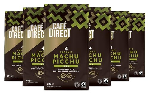 Cafédirect Machu Picchu Organic Fairtrade Ground Arabica Coffee 200 g (Pack of 6)