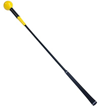 JARAGAR Golf Swing Trainer, Power Flex Golf Swing Training Aid for Improved Tempo Rhythm Balance and Strength, 48 Inches Yellow Golf Training Aids Warm-Up Stick Indoor Practice Accessories