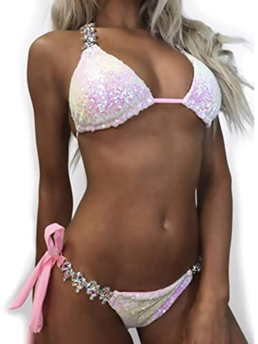 PUYYDS Sexy Sequin Diamant Bikini Femmes Nouveaux Maillots De Bain Push Up Maillot De Bain Femme Brésilien Maillot De Bain Beachwear Maillot De Bain Bikini