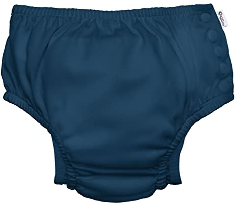 i play. by green sprouts Reusable, Eco Snap Swim Diaper with Gussets, UPF 50, Navy, Patented Design, STANDARD 100 by OEKO-TEX Certified 3T