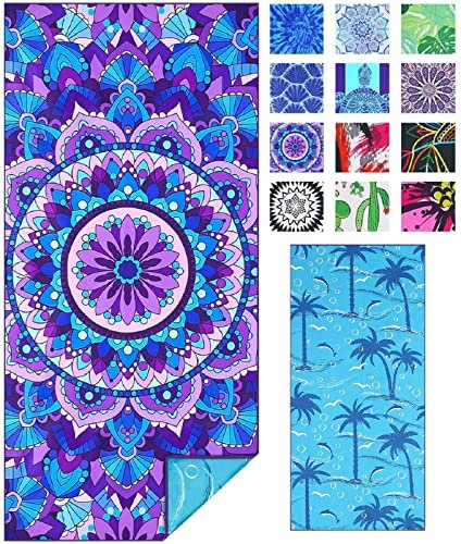 Haleey Microfiber Oversized Lightweight Beach Towel 180x80 XL Extra Large Thin Sand Free Towels Travel Swim Pool Yoga Gym Camping for Adults Women Men Beach Essentials Accessories Vacation Gift