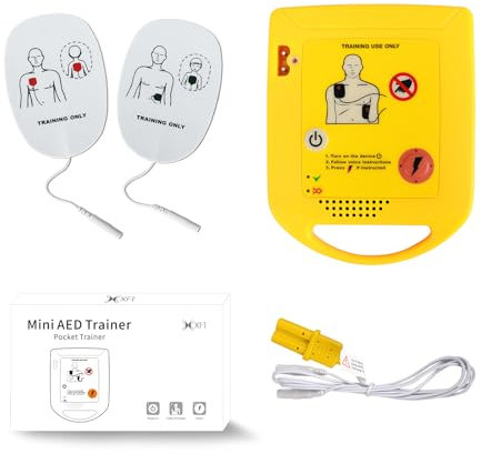 Mini AED Trainingsgerät Deutsch, XFT AED trainer, Erste Hilfe Lehrgerät für AED-Training, AED Lehrgerät mit CPR-Lehrgerät Maschine für Defibrillator-Auszubildende-Anfänger (XFT-D0009)