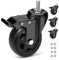 RRIUTO Heavy Duty 125MM Caster Wheels with Brake , Threaded Stem Casters Furniture Casters with M10x30mm Screw Stem, Double Bearing Swivel Castors Wheels , 4 PU Trolley Castor Load Capacity 650kg