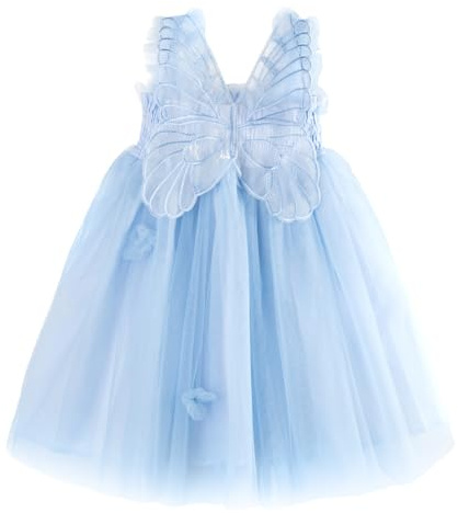 Miipat Vestidos para Bebés Niña Mariposa Tul Sin Mangas Un Niña Pequeña de Princesa Vestido Fiesta de Cumpleaños Boda Flores Niña Vestido