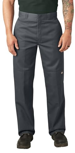 Dickies Loose Fit Double Knee Work Pants Pantalones Informales de Negocios, Gris Oscuro, 32W x 30L para Hombre