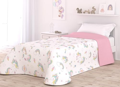 Victorio & Lucchino Colcha Infantil de Verano y Primavera. Ligera Colcha cubrecama de Microfibra. (Unicorn, Cama 90cm)