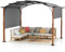 COSTWAY Gazebo Pergola da Giardino 3 x 3,6 m, Pergola da Esterno con Telaio Curvo e Tettuccio Retrattile, con Struttura in Metallo, per Giardino, Patio e Portico (Grigio)