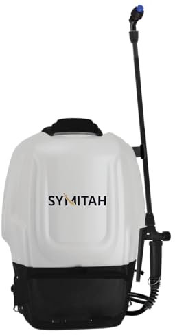 SYMITAH Electric Rechargeable Knapsack Pressure Sprayer - 16 L | Cordless High-Pressure 18v Detachable Lithium Battery Powered | For Liquid Weed killers, Fertilisers, Biologicals & other Pesticides.