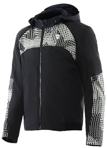 Dainese Ignite 2 Tex Jacket Chaqueta de Moto con Capucha de Tela, Negro/Gris Musgo, 46 Hombres