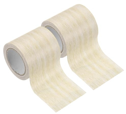 PATIKIL 2 Pezzi Pellicole Adesive Legno Autoadesivo 4,57M x 5,7cm Carta Adesiva per Mobili Legno Riparazione Pellicola Autoadesiva Effetto per Pavimenti Porte Armadi, Quercia Giallo Chiaro