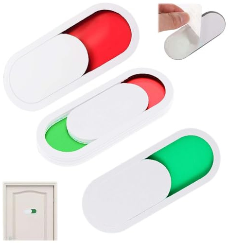 3 pièces Panneau de Enseigne Coulissante,10*4cm panneau de toilettes coulissant,Panneaux de Porte Libre/OCCUPÉ,Panneau De Confidentialité,Convient aux salles de bains, chambres, bureaux, etc.（Blanc）