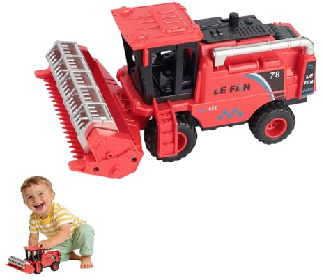 Mähdrescher-Spielzeug – Realistisches Kombinations-Harvester, Harvester Pretend Toy, Simulation Weizen Schneiden Szenen & Bewegliches Bauernhof-Spielzeug für Kinder Geeignet（Rot）