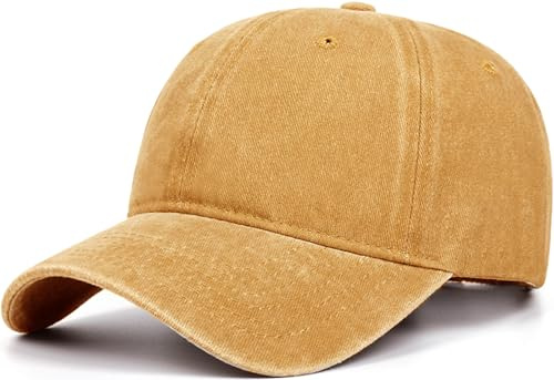 Lynmquober Washed Cotton Kids Baseball Cap Vintage Cowboy Hat for Boys Girls Yellow