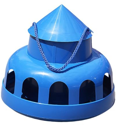 Bothyi Pigeon Feeder Food Dispenser Easy to Clean Removable Lid Hanging Feeder Automatic Feeding Bucket for Duck Quail Geese, 12 Hole
